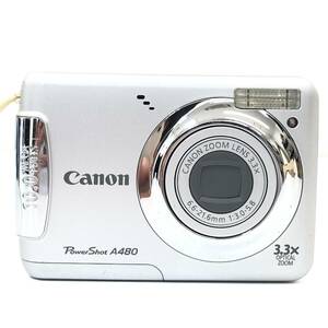 1円〜 通電確認済み Canon キャノン PowerShot A480 PC1351 コンパクトデジタルカメラ デジカメ シルバー 現状品