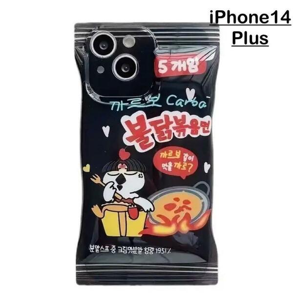 【iPhone14Plus】ソフトケース　アイフォン　ケース　韓国　大人気　プルダックポックンミョン　超レア