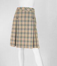 BURBERRY BLUE LABEL ◆ ノバチェック ボックスプリーツ スカート ベージュ サイズ36 ストレッチ 膝下丈 バーバリー ブルーレーベル ◆DF17_画像1