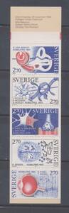 スウェーデン　切手帳　１９８４年「ノーベル生理学賞と医学賞の受賞者たち」　１種（未）