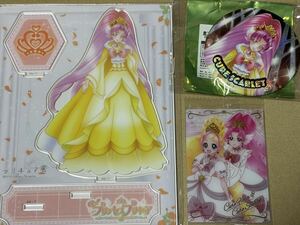 3個セット 全プリキュア展 アクリルスタンド 全プリキュアライブ 全プリキュアLIVE缶バッジ キュアスカーレット ウエハースカード フローラ