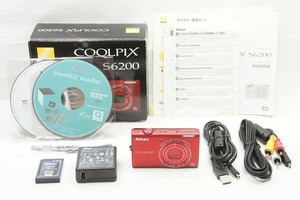 【適格請求書発行】美品 Nikon ニコン COOLPIX S6200 コンパクトデジタルカメラ レッド 元箱付【アルプスカメラ】240525b