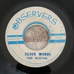 Ken Boothe Silver Words / Observer All Stars Rasta Got 7インチ アナログ レコード [ケン・ブース名曲]