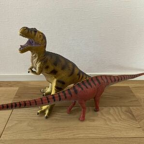 【美品】2体セット　恐竜 おもちゃ フィギュア ティラノサウルス&ディプロドクス ビニールモデル