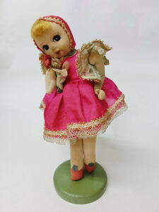 【アンティーク玩具】古人形　洋風女の子　布製　インテリア　古物【レトロ】