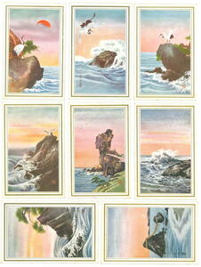 Art hand Auction [图片明信片] 帝国主题海边岩石, 风景明信片, 高松秀信, 起重机, 松木[8块], 印刷材料, 明信片, 明信片, 景观, 自然