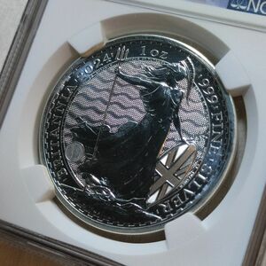 準最高鑑定 NGC MS69 2024 イギリス ブリタニア 1オンス 銀貨 アンティークコイン モダンコイン