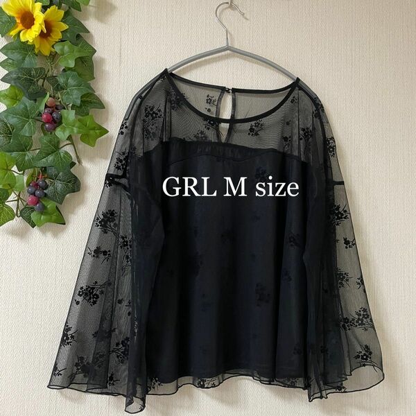 大人可愛い！　GRL レディース　シースルー　花柄トップス　M size！