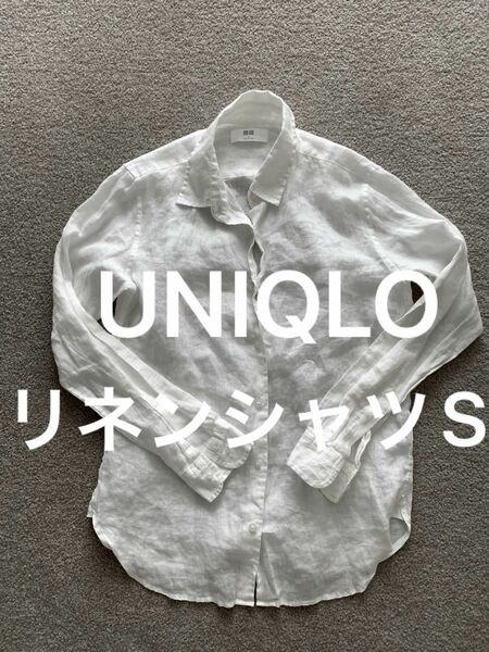 ユニクロ UNIQLOプレミアムリネンシャツ（長袖） 白 S 長袖シャツ 
