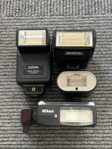 #435 美品 カメラストロボ おまとめ4点セット Metz Nikon SUNPAK OLYMPUS 現状品