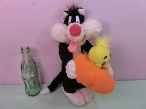 ルーニーテューンズ◆1997年 トゥイーティー&シルベスター ビンテージ ぬいぐるみ人形 32㎝◆Sylvester & Tweety Vintage Plush