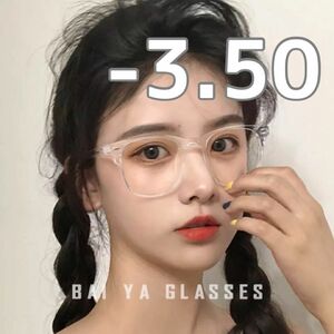 新品未使用　韓国　クリア眼鏡 度入り　透明　近視　度あり　矯正　メガネ 
