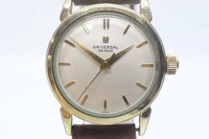 [to pair ] UNIVERSAL GENEVE universal june-b Gold hand winding men's wristwatch operation verification ending CE783CAA49