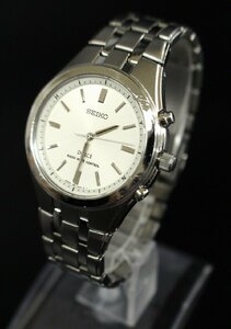 [ line .]SEIKO Seiko Dolce 5B21-0AC0 radio wave solar quarts silver white face analogue men's wristwatch AC000BOM01