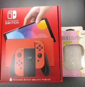 Nintendo Switch 有機ELモデル マリオレッド　新品同様　中古美品　保証印あり　カバー付き　スイッチ