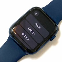 rm) Apple Watch アップルウォッチ M00J3J/A 腕時計 シリーズ6 44mm GPSモデル ブルーアルミニウム ※中古 バンド 充電ケーブル 箱付_画像1
