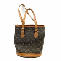 rm) LOUIS VUITTON ルイヴィトン モノグラム バケットPM M42238 ショルダーバッグ バケツ型 ポーチ付 ※中古 経年保管品 内側ベタ付き有_画像3