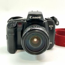 A) 【ジャンク扱い】 Canon キャノン EOS 5 フィルム 一眼レフ カメラ ZOOM LENS EF 28-105mm 1:3.5-4.5 レンズ付属 中古 USED 現状渡し_画像1