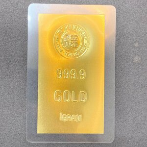 *rm) original gold card virtue power TOKURIKI 1g 999.9 laminate GOLD Gold 24 gold K24 * used .. packet 300 jpy 