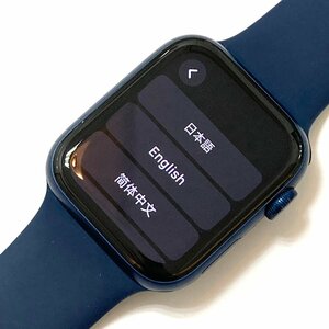 rm) Apple Watch Apple часы M00J3J/A наручные часы серии 6 44mm GPS модель голубой aluminium * б/у частота зарядка кабель с ящиком 