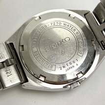 e)セイコー SEIKO 腕時計 LM ロードマティック ブルー Ref.5606-7270 自動巻き 9面カットガラス風防 腕回り約16.5cm 23石※稼働品 ジャンク_画像7