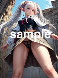 フリーレン 03 AI Girls オリジナル美少女 コスプレ アート A4ポスター イラスト 高画質 光沢紙 セクシー 葬送のフリーレン パンティ