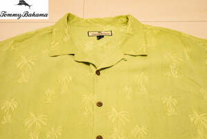 TommyBahama トミーバハマ 高級 シルク 100% 開襟 オープンカラー ココナッツボタン 半袖 アロハシャツ 2XL 夏 (R0052313)