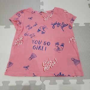 キッズ 110 Tシャツ 半袖 H&M 綿100% ピンク 女の子 春夏