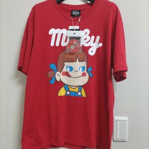 不二家　ペコちゃん　ミルキー　企業　Tシャツ　サイズ　L　男女兼用