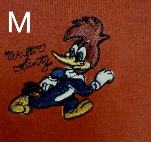 Woody Woodpecker ウッドペッカーワンポイント刺繍Tシャツ