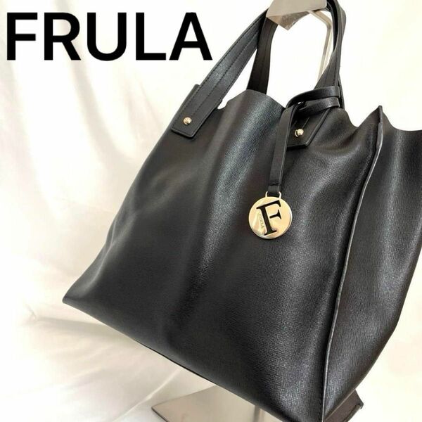 FURLA フルラ レザー トートバッグ ブラック 黒 保存袋付き トートバッグ ビジネスバッグ 肩掛け 大容量