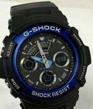動作未確認 G-SHOCK カシオ CASIO ジーショック ブラック系 腕時計 4778 AW-591 ブラック×ブルー 系 現状品 カ15_画像1