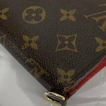 難あり LOUIS VUITTON ポルトフォイユ クレマンス モノグラム フューシャ M60742 CA4058 長財布 モノグラム ほつれ、破れあり カ4_画像4