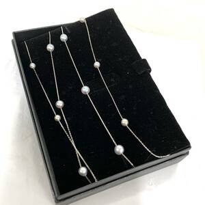  accessory K18WG long necklace lady's present condition goods box total length approximately 81.5cmkayg