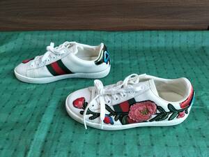 ♪グッチ 海外ブランド 花柄がキュートなスニーカ シューズ 靴 22cm 431920 エンブロイダリー フローラル◆GUCCI SNIKER shoes 送料無料！