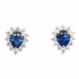 ジュエリー サファイア ダイヤモンド ピアス ブランドオフ JEWELRY Pt900プラチナ ピアス PT900 中古 レディース