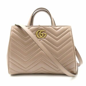 グッチ GGマーモント ハンドバッグ ブランドオフ GUCCI レザー ハンドバッグ レザー 中古 レディース