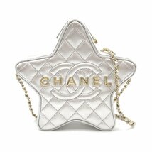 シャネル スターチェーンショルダー ブランドオフ CHANEL ラムスキン（羊革） ショルダーバッグ ラスキン 中古 レディース_画像1