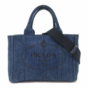 プラダ 2way カナパトート バッグ ブランドオフ PRADA デニム トートバッグ デニム 中古 レディース