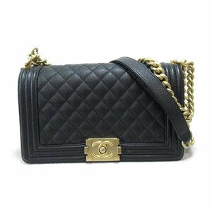 シャネル ボーイシャネル チェーンショルダー ブランドオフ CHANEL キャビアスキン(グレインドカーフ) ショルダーバッグ キャビア 中古 レ