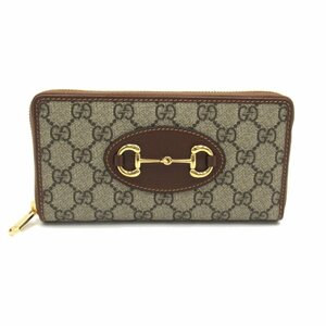 グッチ GGスプリームホースビットラウンド長財布 ブランドオフ GUCCI GGキャンバス ラウンド長財布 GGスプリームキャンバス 中古 メンズ