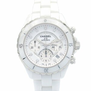 シャネル J12 クロノグラフ 9Pダイヤ ブランドオフ CHANEL セラミック 腕時計 セラミック 中古 メンズ