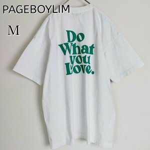 【人気デザイン】PAGEBOYLIM ページボーイリム☆両面プリントTシャツ　Mサイズ　XL相当　WHITE ホワイト 白　ビッグロゴ　メンズ　半袖