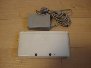 B* nintendo Nintendo 3DS body pure white AC adaptor attaching work properly superior article * postage 310 jpy 