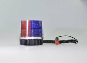 【100円～】丸型【赤/青】12v 24v 回転灯 LED警告灯マグネット付 非常灯 フラッシュ ストロボ 緊急灯 重機 ライト 防犯 工事