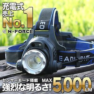 【即決】『最新1位』センサー付 CREE T6 LED ヘッドライト 電池 2本 作業灯 釣り アウトドア キャンプ 非常灯 釣り 登山 懐中電灯 防犯 災