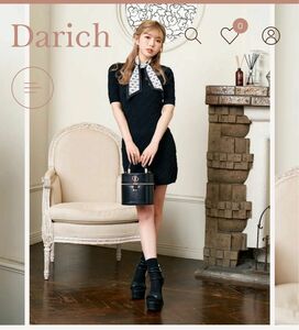 Darich ダーリッチ オブリークロゴニットミニワンピース