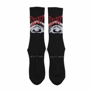 SAINT M×××××× セントマイケル SOCKS EYES ロゴ ソックス 靴下 ロング ホワイト