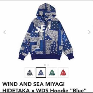wind and sea MIYAGI HIDETAKA X WDS HOODIE Blu size XLスウェットパーカー ペイズリー バンダナの画像1