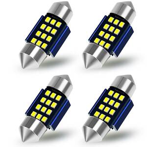 TORIBIO DC12V車用 T10×31mm 12連2016SMD LED 両口金 ルームランプ 極性フリー キャンセラー内蔵 極高輝度 ホワイト トランクライト ラゲ